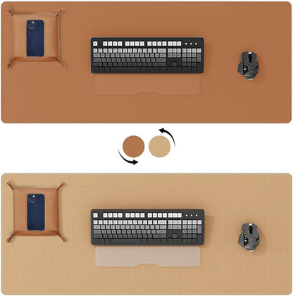 DAWNTREES Dual Sided Desk Mat, Leather Desk Pad, - Image 2