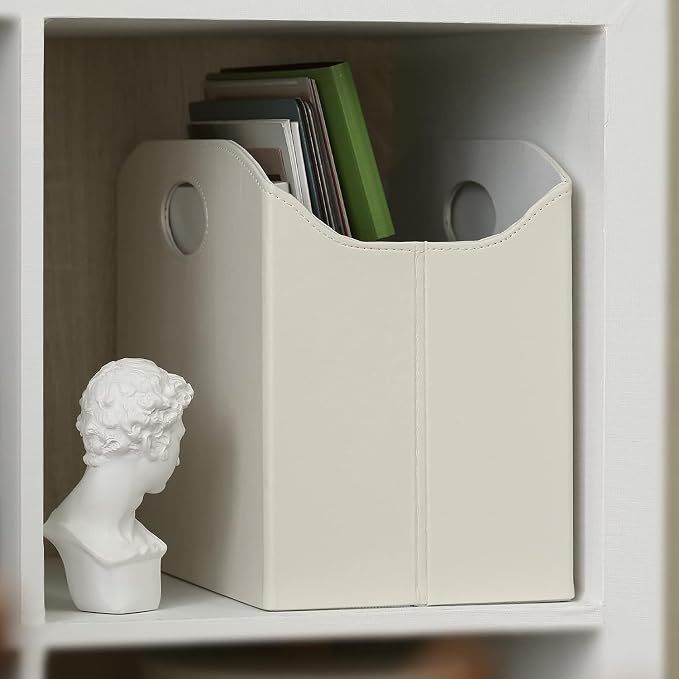 EZDeco Magazine Holder Foldable Magazine Rack Floor PU Leather File Holder - Image 7
