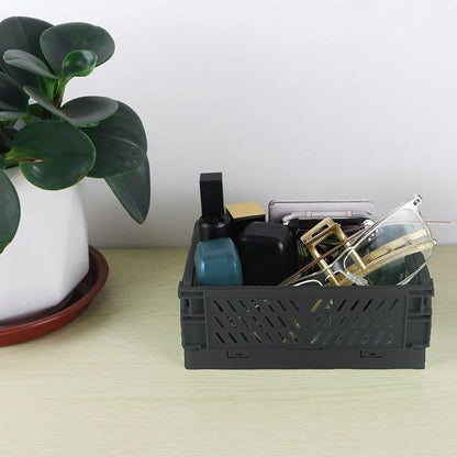 Tixill 2-Pack Mini Foldable Plastic Storage Box Mini Plastic Baskets - Image 5
