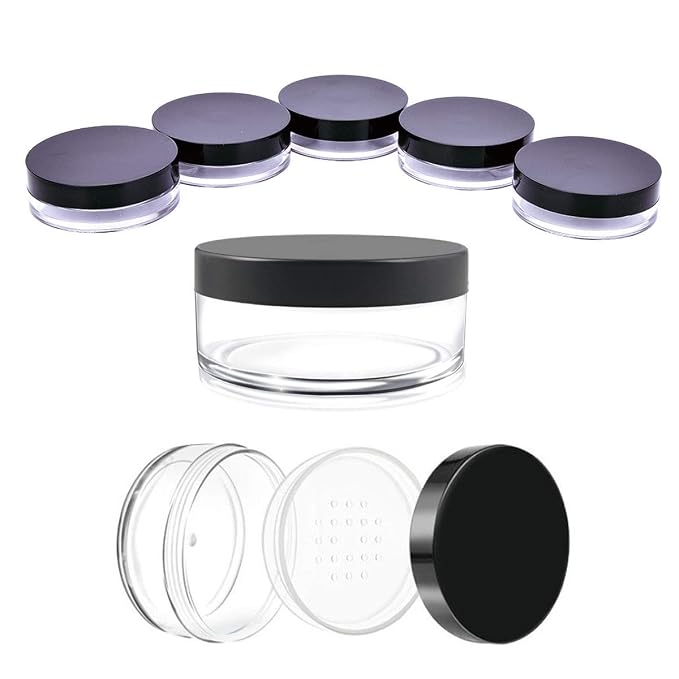 Pack of 4 Capacity 30 ml Empty Reusable Plastic Loose Powder Compact Container - Image 4