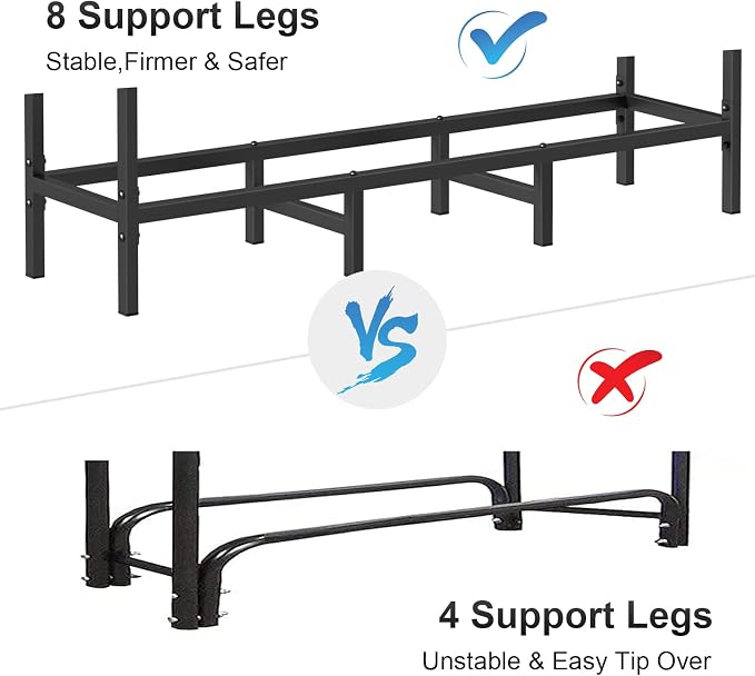 4FT Firewood Rack Indoor Outdoor, Heavy Duty Log Holder Stand - Image 3