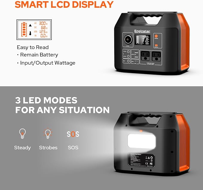 EnginStar Portable Power Station 300W 296Wh Battery Bank - Image 5