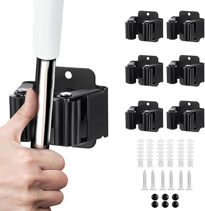 6PCS Broom and Mop Holder, Heavy Duty Garden Tool Organizer Rack Rake and by JAMEND+CLXP