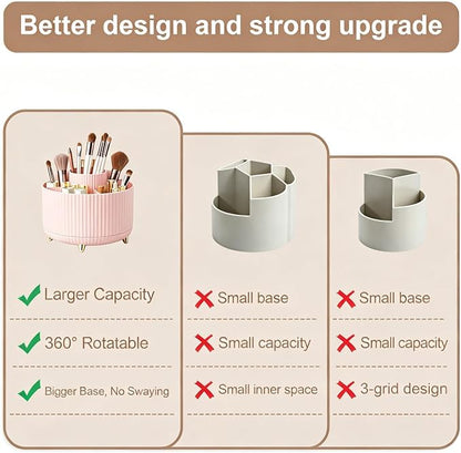 360°Rotating Makeup Brush Holder Organizer, Spinning Skincare Storage Carousel - Image 6