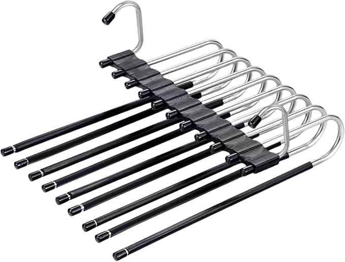 2Pack 9 Layers Foldable Pants Hangers Space Saving Trouser Hanger - Image 4