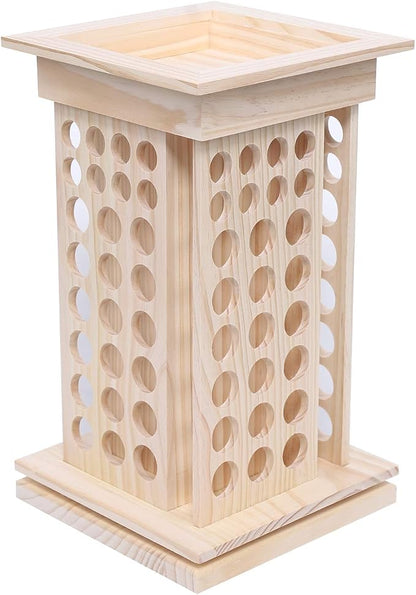 Rotating Essential Oil Rack, 104 Holes Cosmetic Display Cases, Wooden Essential - Image 8