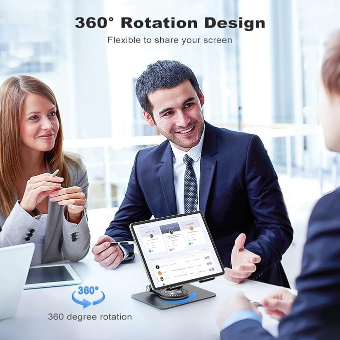 Swivel Tablet Stand with 360 Rotating Base, Adjustable Holder - Image 2