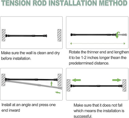 AIZESI Spring Tension Curtain Rods Short Tension Rod - Image 7
