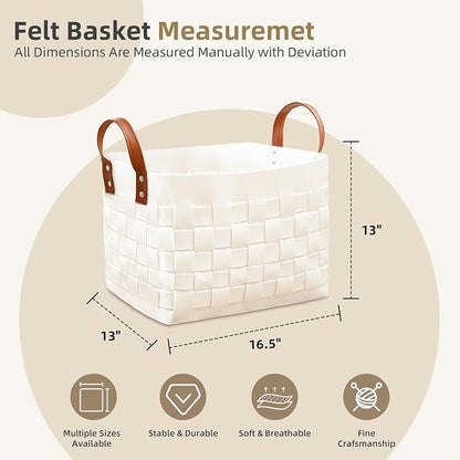BOLDMONEKY Blankets Basket 16.5 " x13 " x13 ", Large Rectangular Laundry Hamper - Image 4