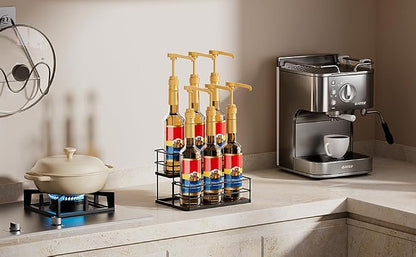 6 Bottle Capacity Coffee Syrup Organizer 2 Tier Coffee Syrup Stand Shelf - Image 5