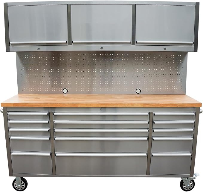 72-Inch Stainless Steel Rolling Tool Chest by UYRIE