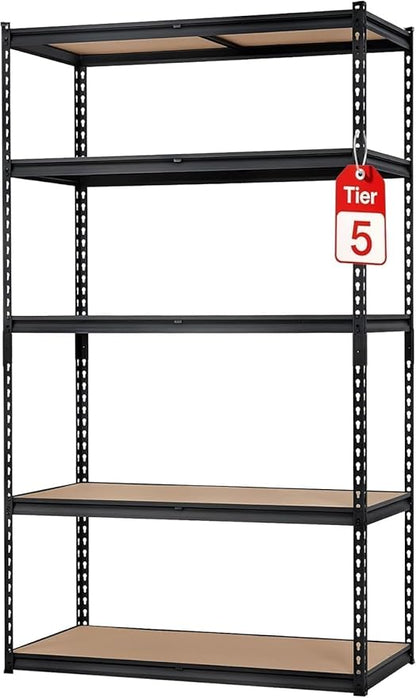Storage Shelving Unit, 5-Tier Adjustable Metal Storage Shelves by Unknown