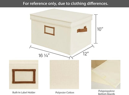 StorageWorks Storage Bins with Lids, Decorative Storage Boxes with Lid and PU - Image 2