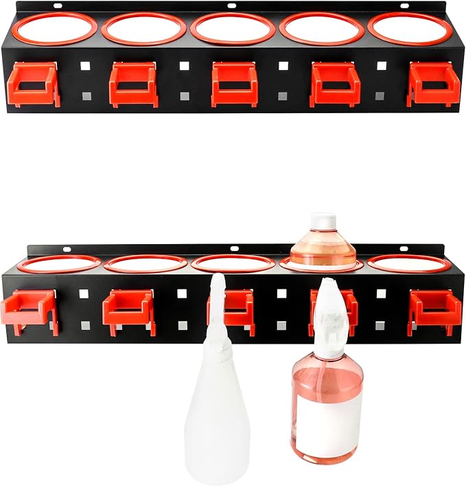 QWORK Spray Bottle Storage Rack, Aerosol Can Rack Organizer Wall Mount - Image 2
