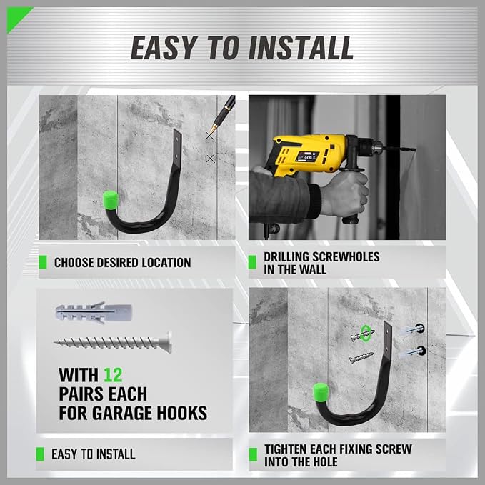 SWANLAKE Heavy Duty Garage Storage Utility Hooks, Utility Hooks - Image 6