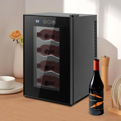 8 Bottle Wine Cooler, Small Wine Fridge Freestanding Wine Fridge - Image 4