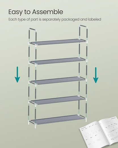 SONGMICS 5-Tier Shoe Rack, Shoe Storage - Image 5