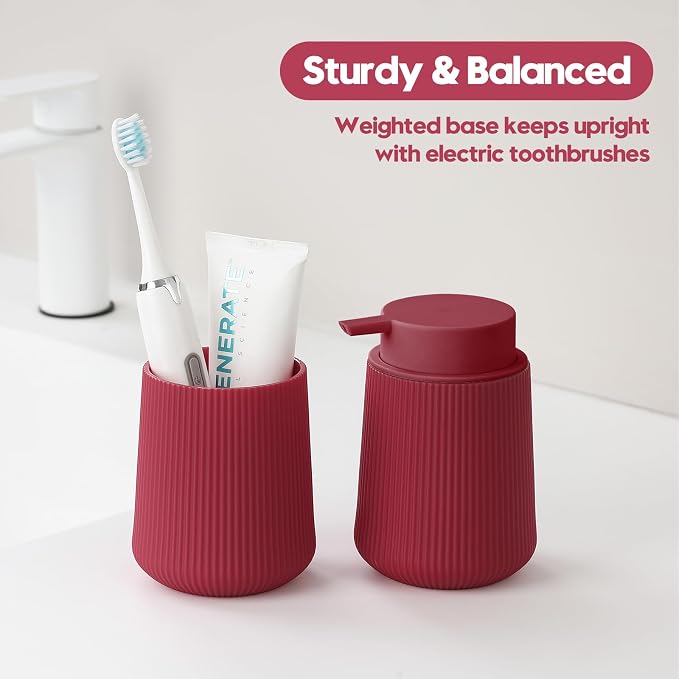 YAUKPH Red Striped Toothbrush Holder - Image 5