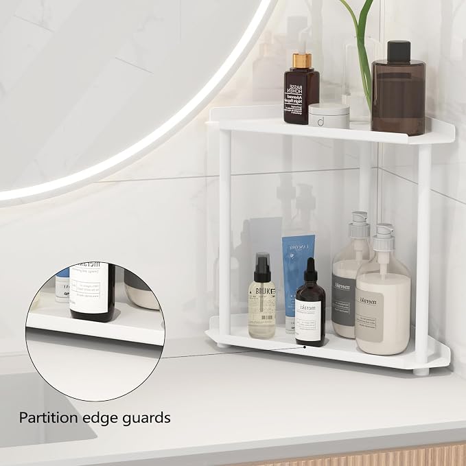 FLE Corner Bathroom Counter Organizer, Bathroom Organizer Countertop, - Image 5