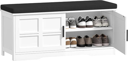Akxomel Shoe Bench with Storage, 39.4" Entryway Bench with Padded Cushion - Image 9