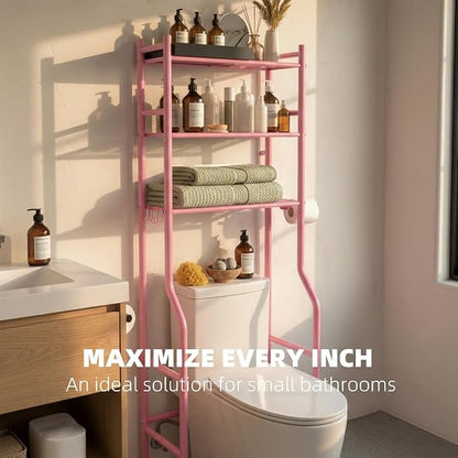 GloTika 3-Tier Over Toilet Storage, 150lb Capacity, Carbon Steel, Freestanding - Image 4