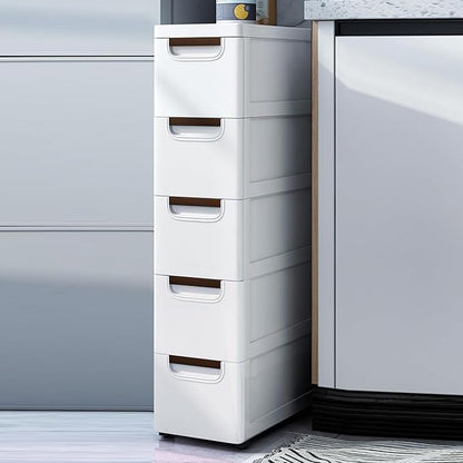 5 Drawers Narrow Slim Plastic Storage Cabinet, Storage Drawer by ILWorkTLs
