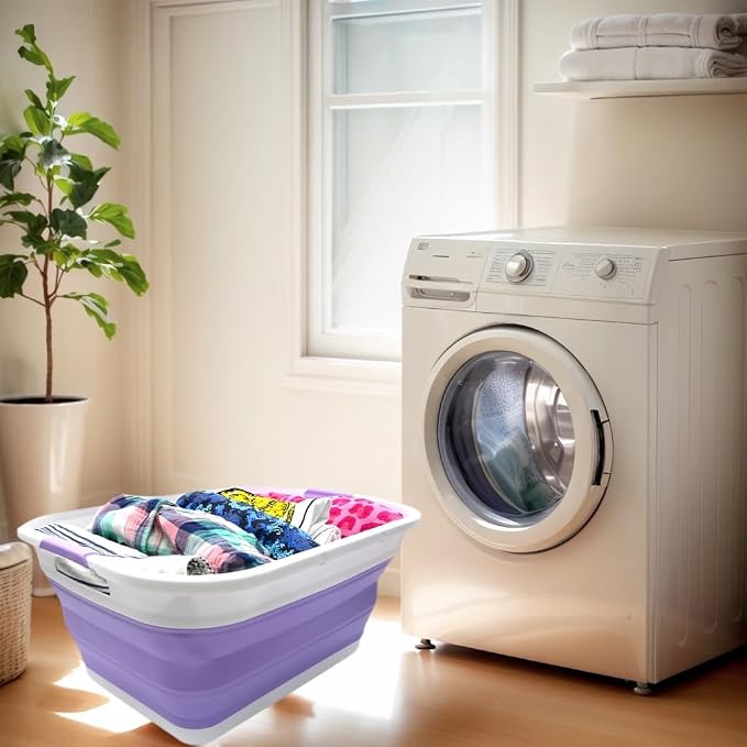 SAMMART Set of 2-41L Collapsible Plastic Laundry Basket-Pop Up Storage - Image 5