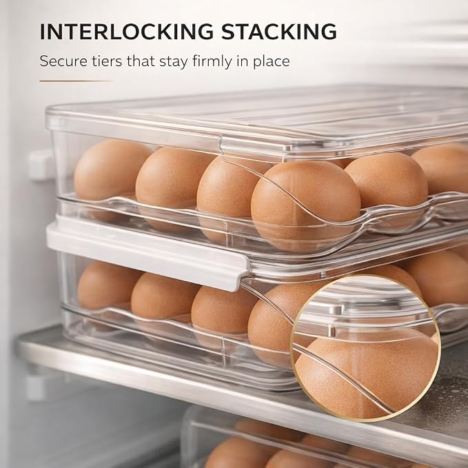 Egg Holder for Fridge with Rolling Auto Dispense, Egg Dispenser for Refrigerator - Image 4