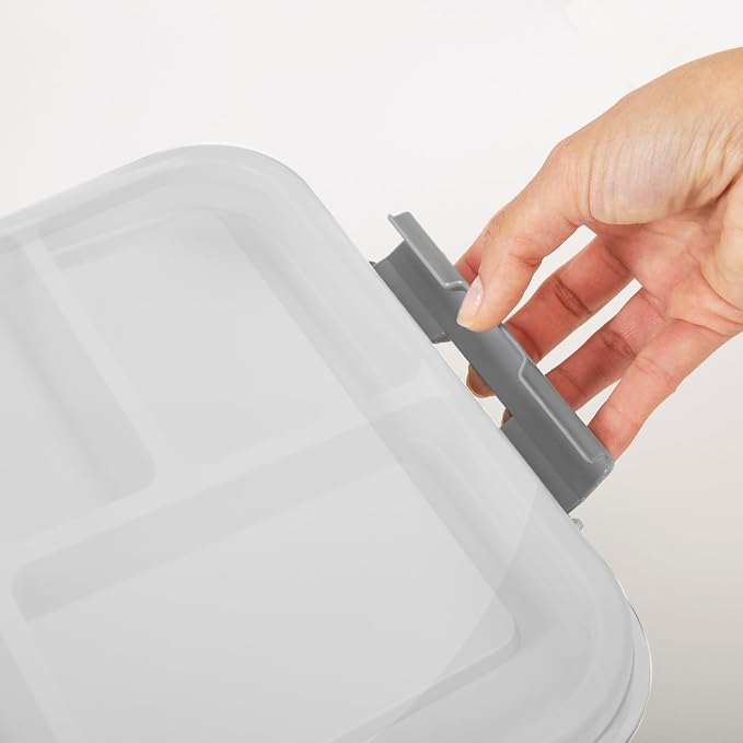 Simplify 5 Compartment Gift Supply Storage Box | 2 Tier Box | Red | Clear Top - Image 5