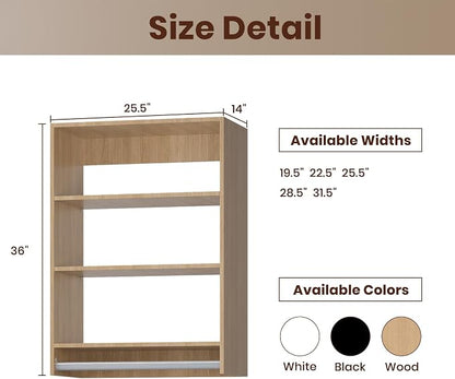 ROOMTEC 25.5" Medium Hanging Closet Unit, Modular Closet System - Image 2