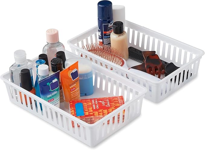 Tribello Plastic Bin Baskets for Organizing, Rectangle 9 x 6 x 2 - Image 3