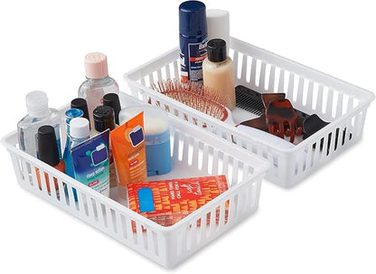 Tribello Plastic Bin Baskets for Organizing, Rectangle 9 x 6 x 2 - Image 3