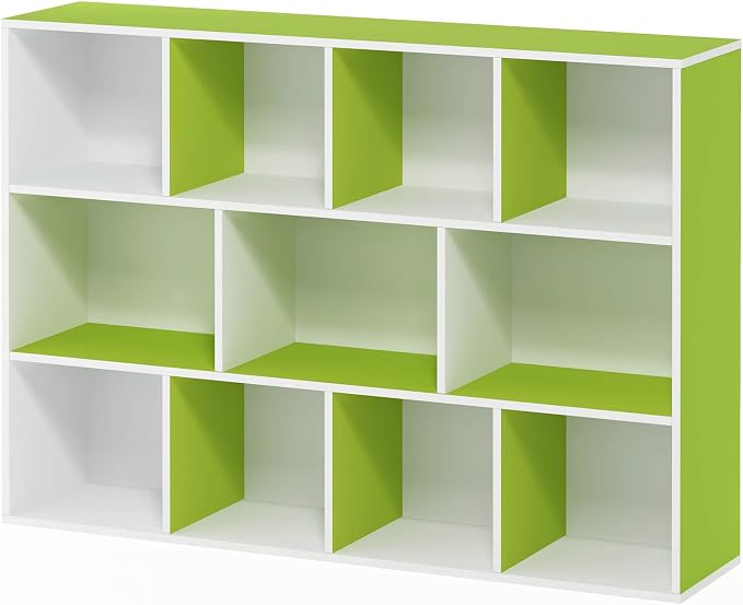 Furinno LUDER Book Shelf, 11-Cube Bookshelf, Reversible Bookcase, 9.4 x 29.1 x - Image 8