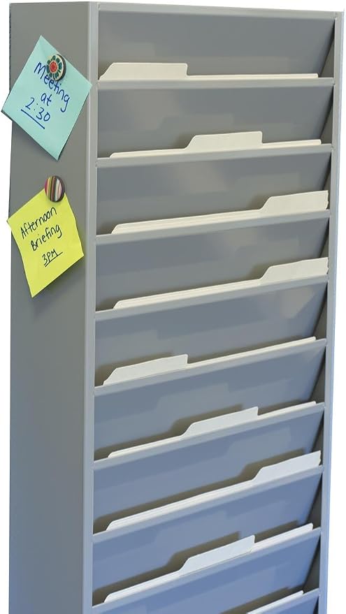 Displays2go Office File Folder Wall Rack, 11 Tiered Pockets, Medical Chart - Image 5