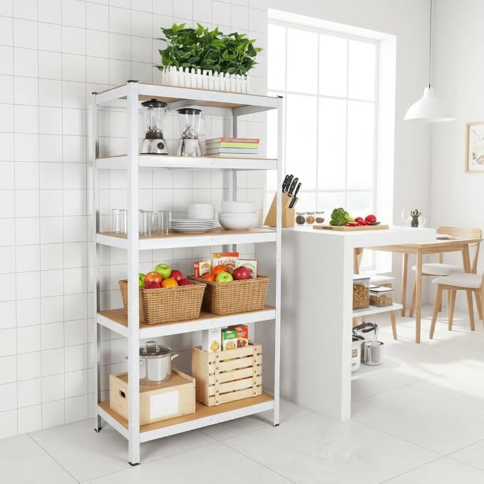 Weallux 5-Tier Metal Storage Shelf, 29.5 x 12 x 59 Inches, Adjustable Heavy - Image 3