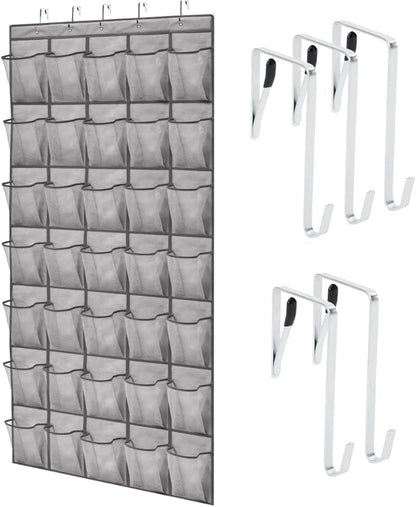 GORILLA GRIP Over the Door Shoe Organizer, 35 Large Breathable Mesh Pockets by GorillaGrip