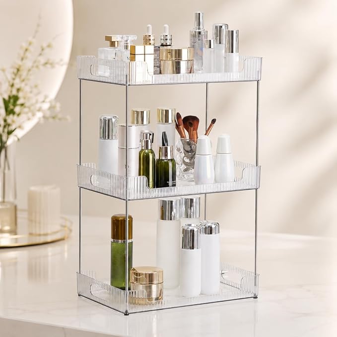 Goderewild 3 Tier Bathroom Counter Organizer, Fits A4 Size Makeup Organizer by Goderewild