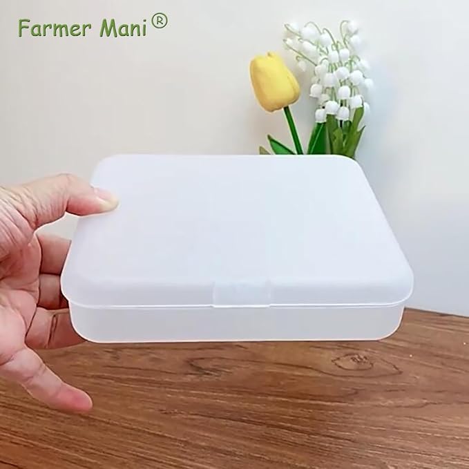2 Pack Rectangular Clear Frosted Plastic Box Containers - Image 3