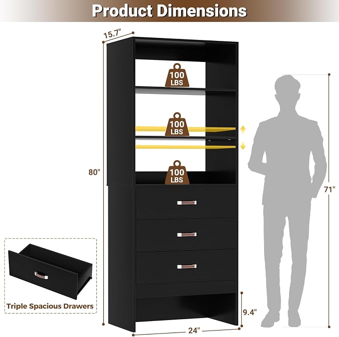 Armocity Freestanding 2FT Closet System - Image 3
