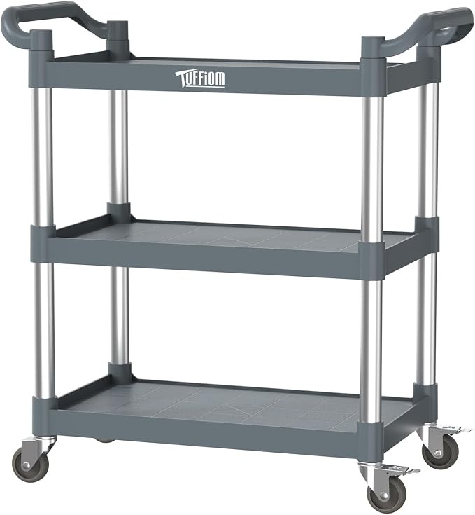 TUFFIOM 3-Tier Plastic Service Utility Cart by TUFFIOM