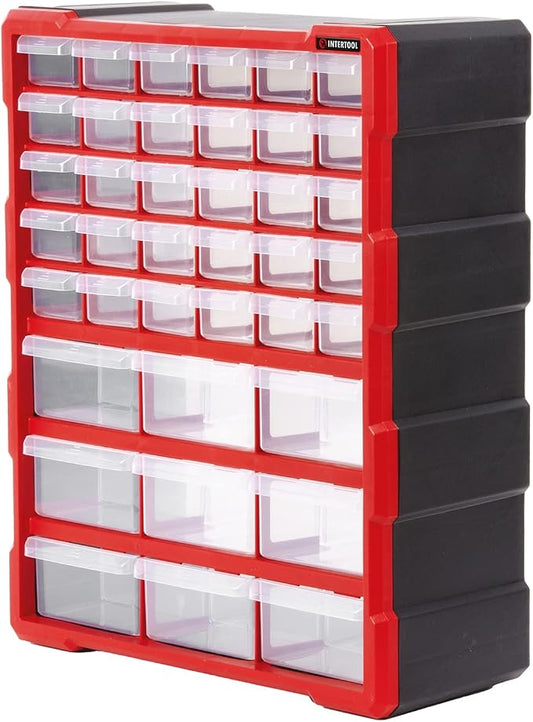 Small Parts Organizer for Hardware & Screws | 39 Removable Bins by INTERTOOL