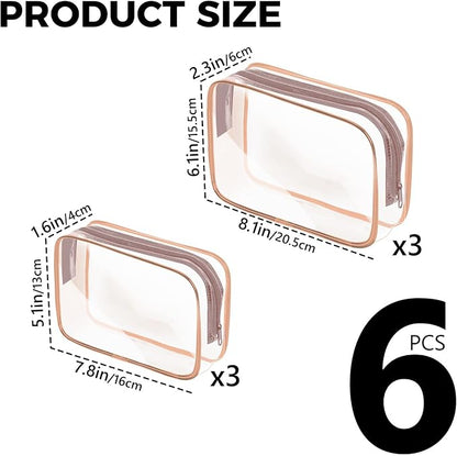 AURUZA 6 Pack Travel Toiletry Bag, TSA Approved Cosmetic Bag - Image 2