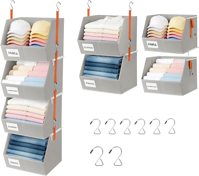 4 Pcs Modular Closet Organizer by Baesyhom