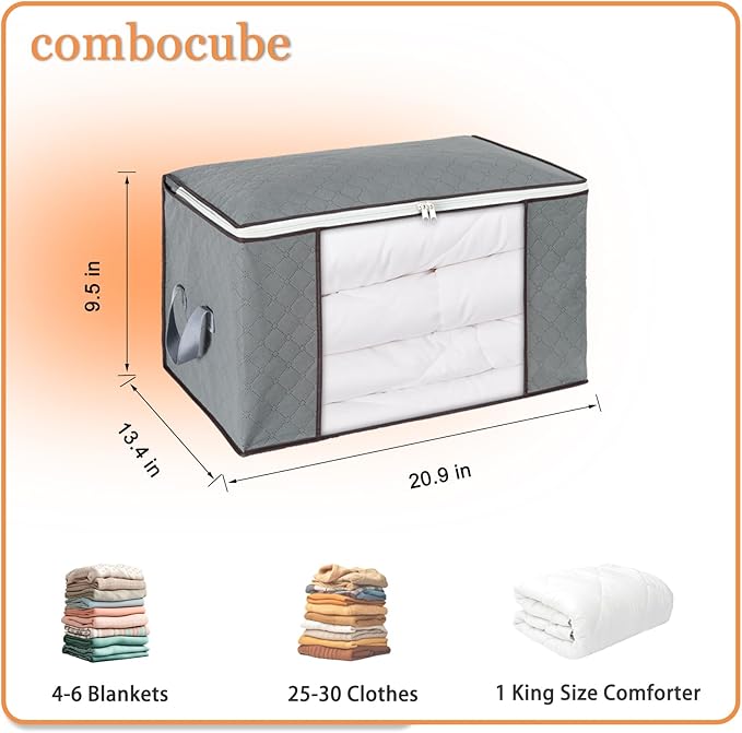 combocube 3 Pack Closet Organizers and Storage Containers, Clothes Storage Bins - Image 2