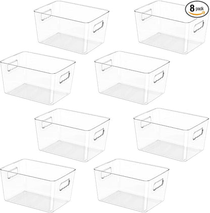 BALEINE Clear Plastic Storage Bins, Pantry Organization, BPA Free Stackable by BALEINE