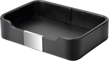 SANZIE Luxury Leather Tray Desktop Storage Catchall Organizer Decorative Tray by SANZIE