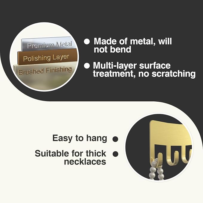 Wall Necklace Organizer Holder: Wall Mounted Jewelry Hanging Storage Necklaces - Image 4