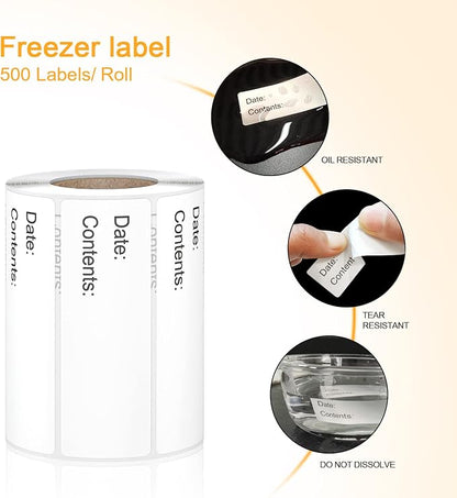 500pcs Food Labels, 1 x 3 Inch Freezer Labels Removable - Image 4