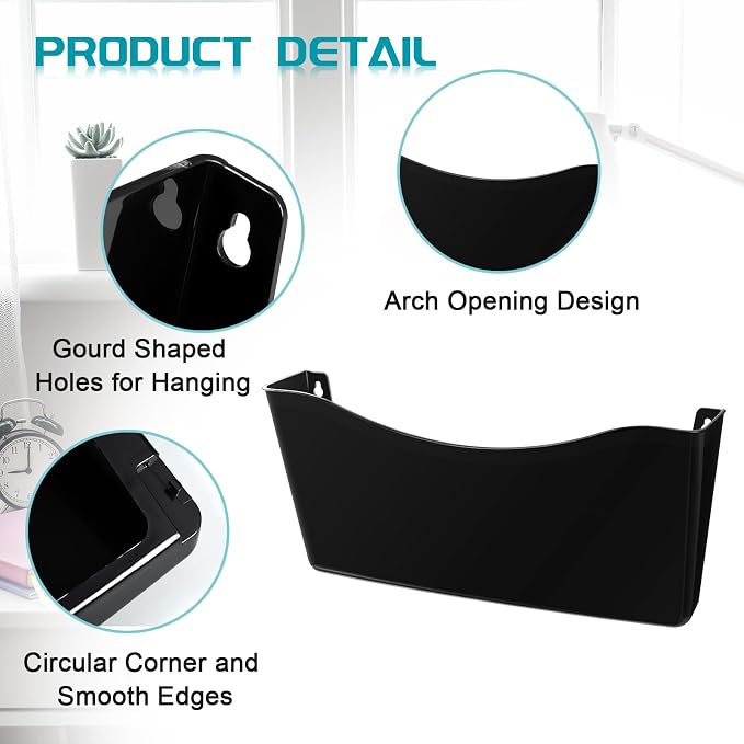 Colarr 12 Pcs Expandable Pocket Wall File Set Plastic Wall Mountable Space - Image 3