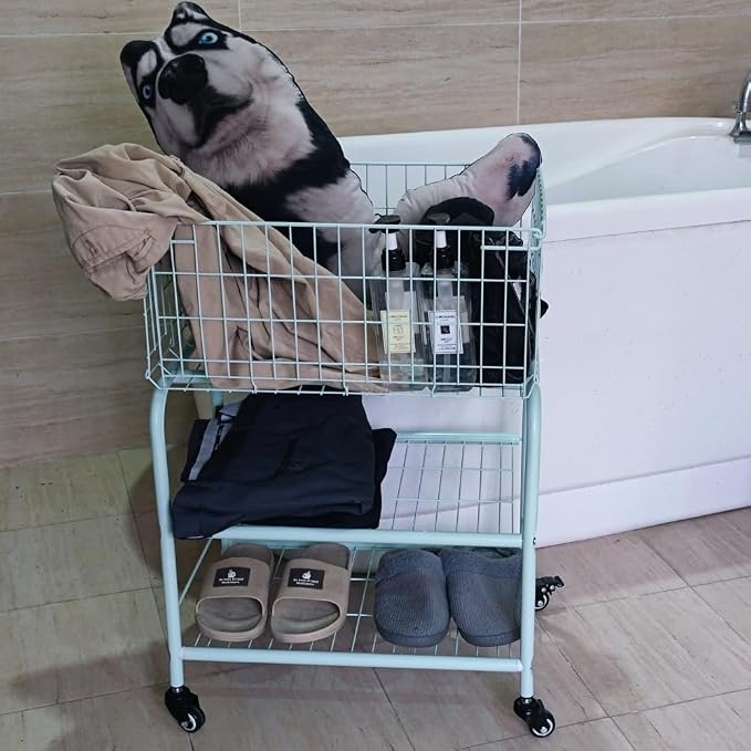 Rolling Laundry Basket with Locked Wheels, Heavy-Duty Laundry Cart - Image 5